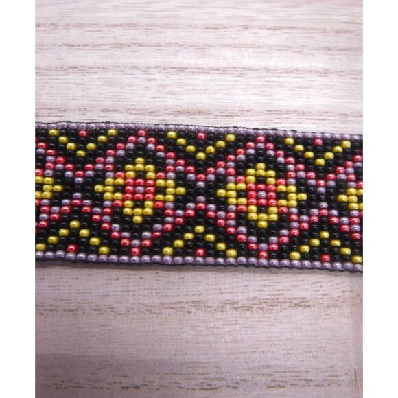Loom Beaded Bracelet Black, Yellow, & Pink - Picture 2 of 4